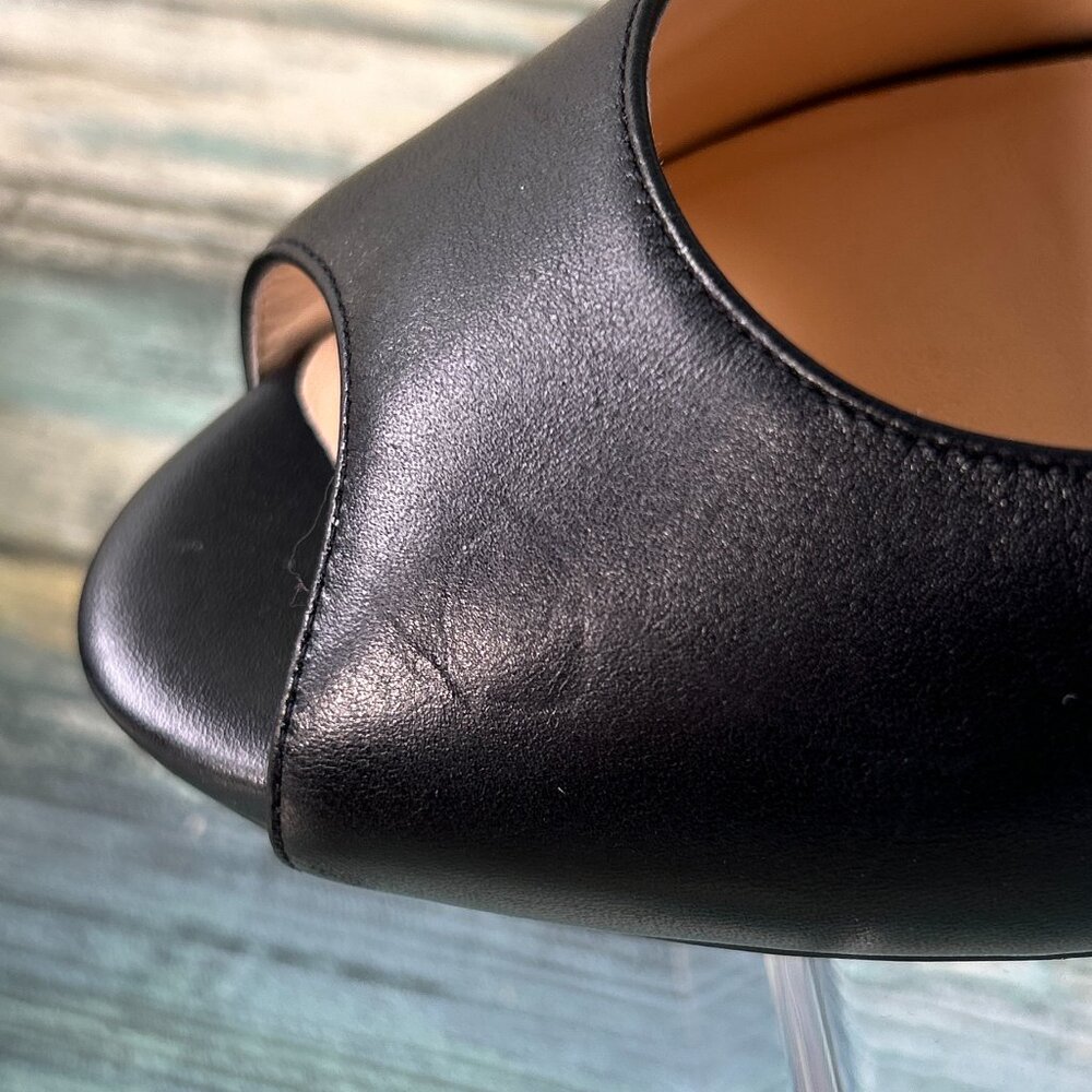 Cole Haan Pumps Womens Size 10B Black Leather Open Toe Dress Work Shoes Heels - Picture 11 of 14